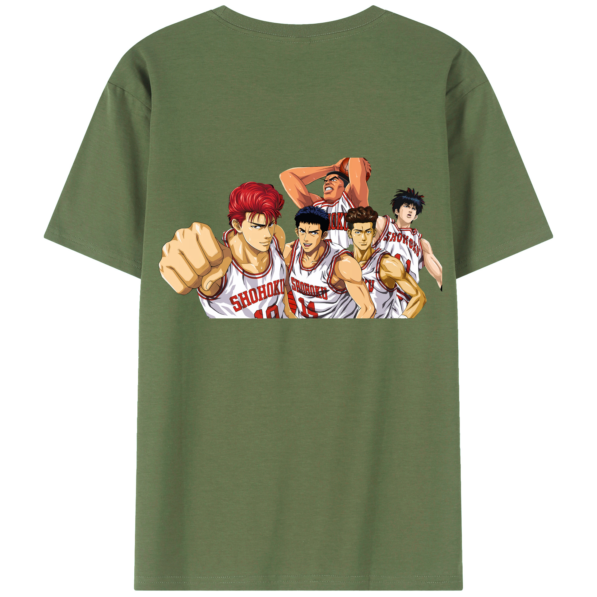 （画像用） SLAM DUNK／スラムダンク 綿100％ メンズ半袖Tシャツ（バックプリント） 通気性